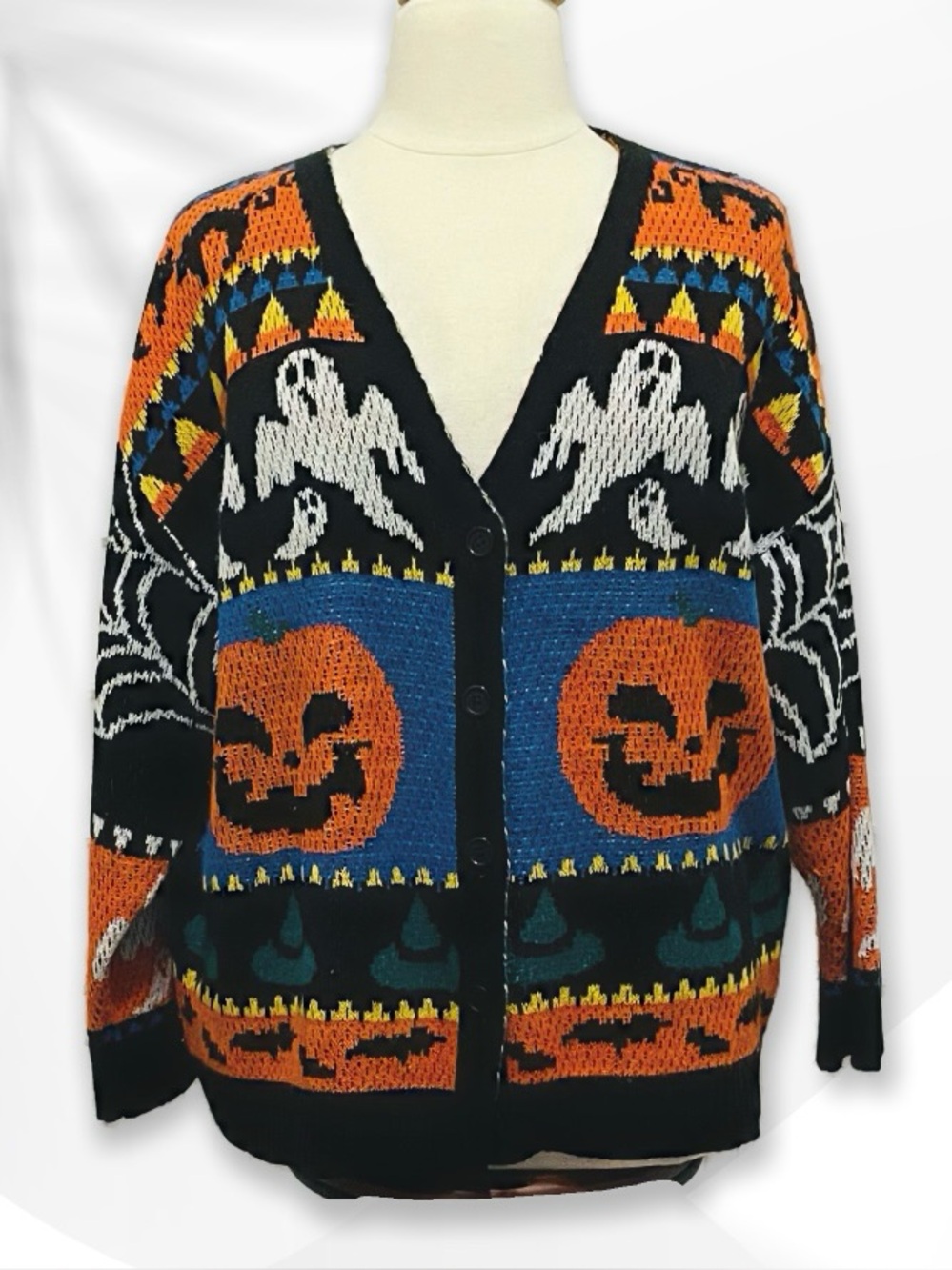Halloween Knit Cardigan sz 2XL